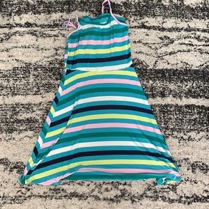 Spaghetti strap striped dress. Multi colored